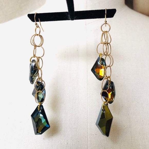 Swarovski Crystals and Vermeil Earrings - Picture 4 of 4